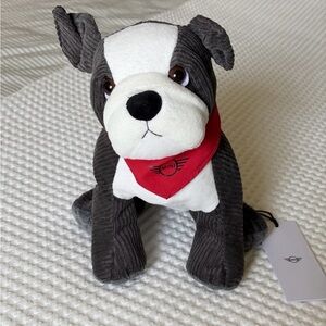 Mini Cooper Bulldog stuffed animal - Gray & White with Red Bandana